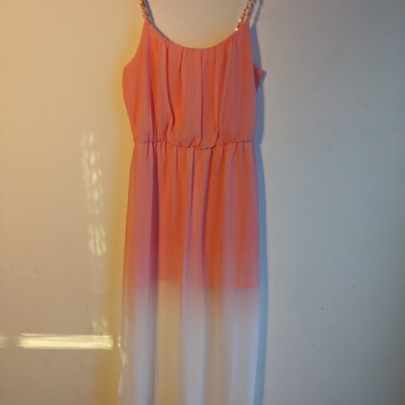 Orange/White Ombre Maxi Dress - Picture 4 of 8